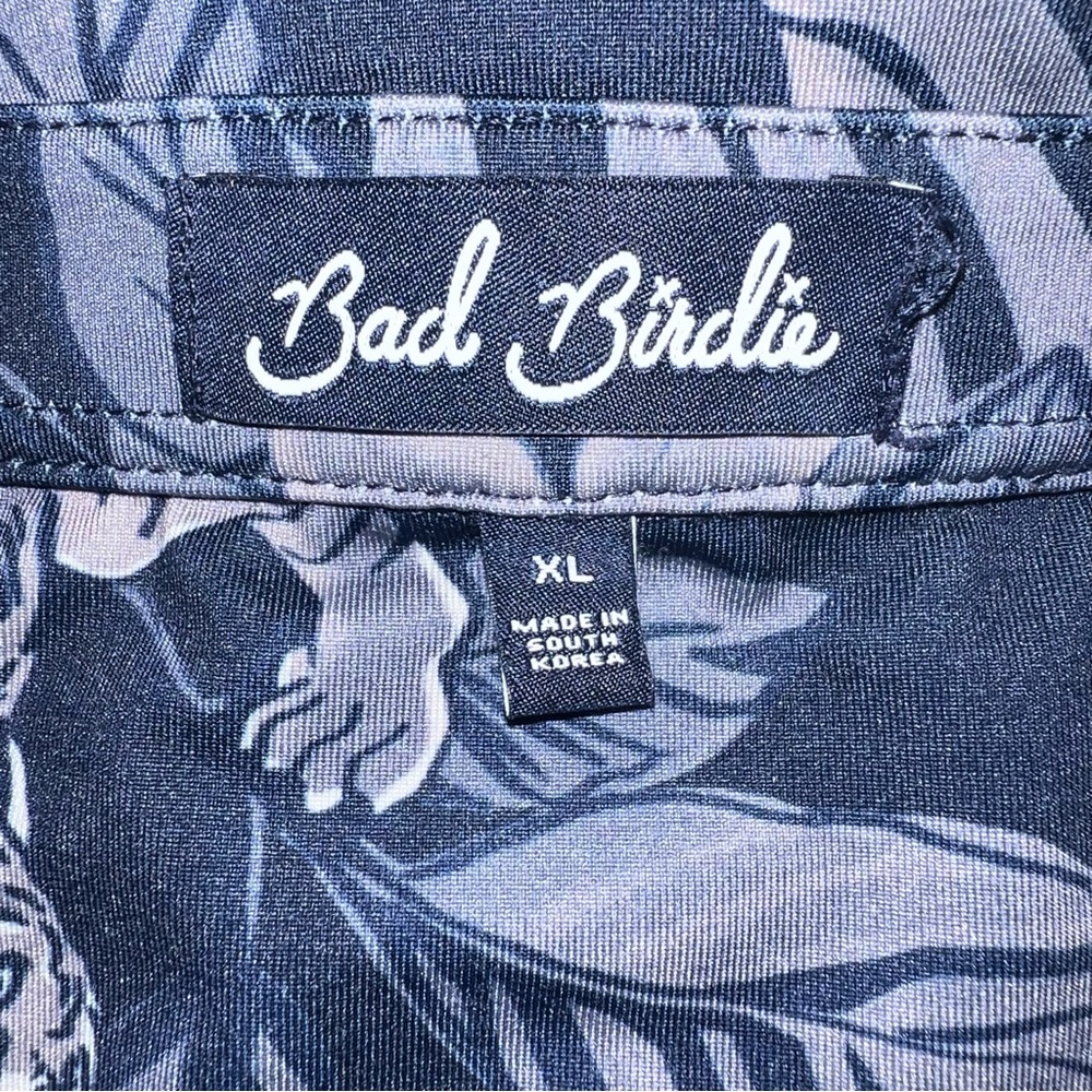 Bad Birdie Men’s Navy Blue Tiger Floral Performance Golf Polo Shirt | XL - Picture 7 of 9